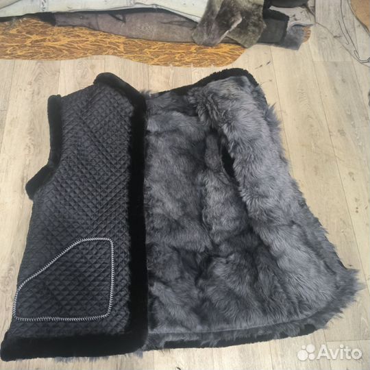 Меховой#жилет#натуральный односторонний