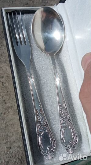 Набор Эгоист. Ложка и вилка. Серебро 875. СССР