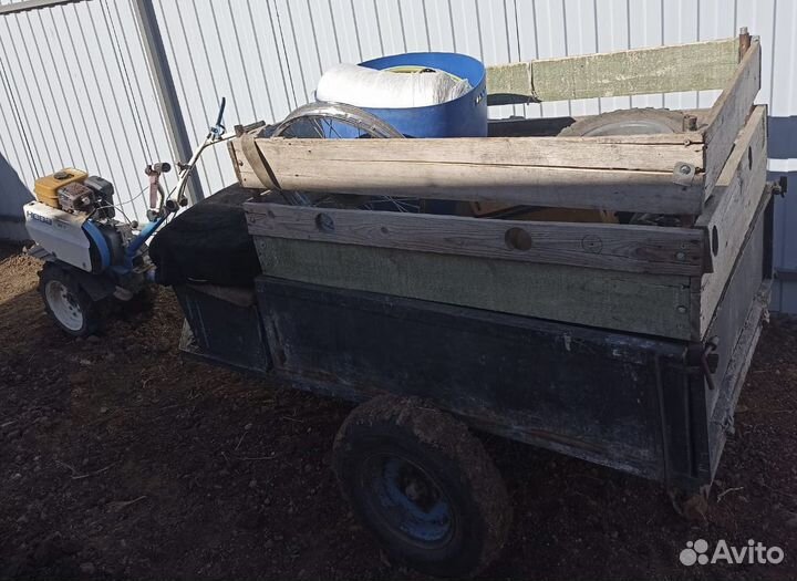Мотоблок с телегой