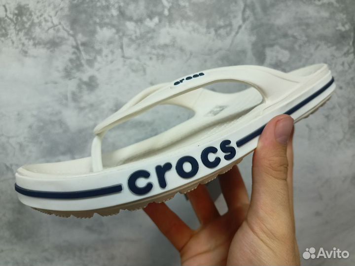 Шлепанцы Crocs white вьетнамки