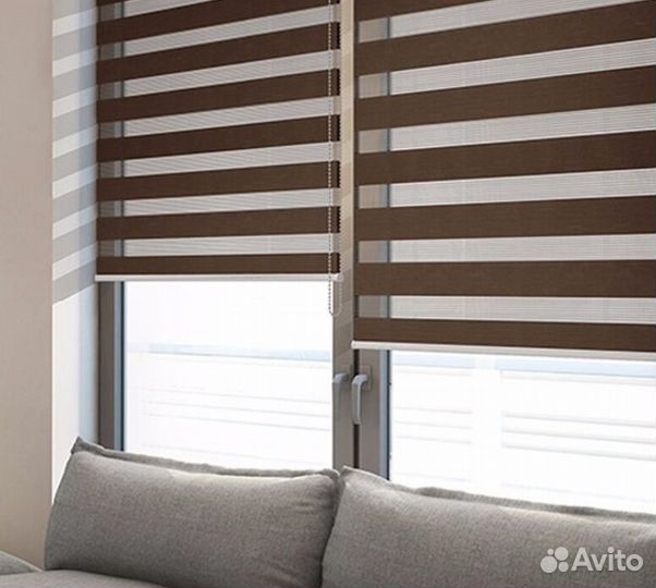 Рулонные шторы день ночь. Установка