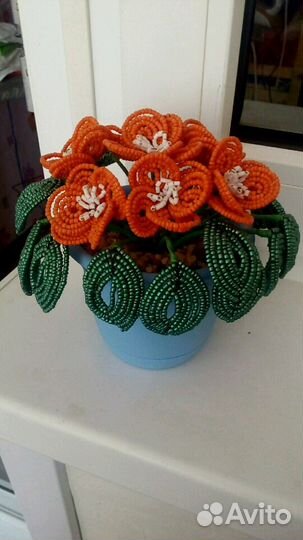 Цветы из бисера