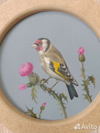 Картина маслом на холсте Щегол