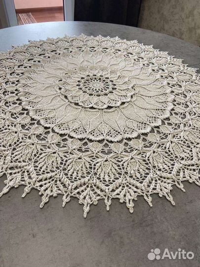 Вязанная Салфетка, мини скатерть крючком/интерьер