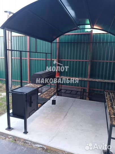 Мангал с печью под казан