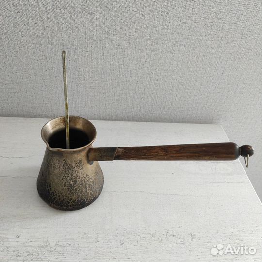 Турка медная с подносом СССР