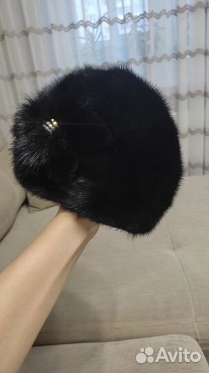 Шапка норковая женская черная