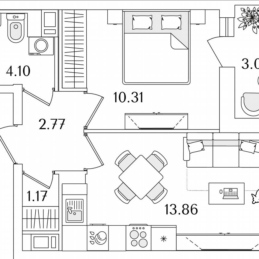 1-к. квартира, 33,7 м², 4/9 эт.