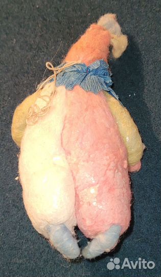 Ватная елочная игрушка. Ребенок в костюме клоуна