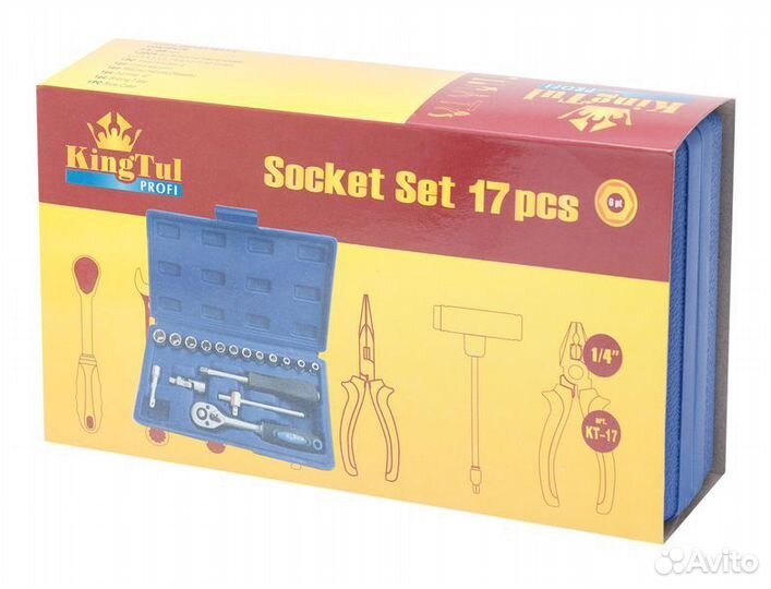 Набор инструментов 17пр., 1/4