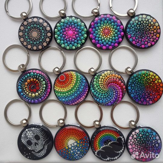 Брелок для ключей с ручной росписью