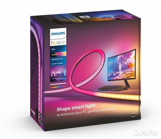 Подсветка монитора Philips hue+ hue bridge