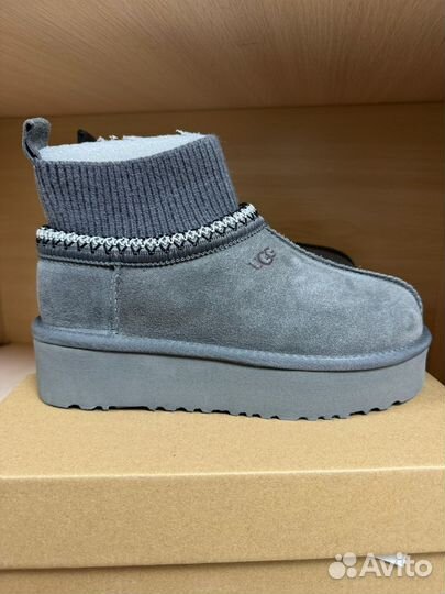 Ugg tazz tasman chestnut с носком серые lux