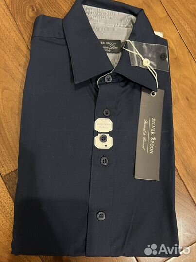 Новая рубашка Silver Spoon синяя школьная