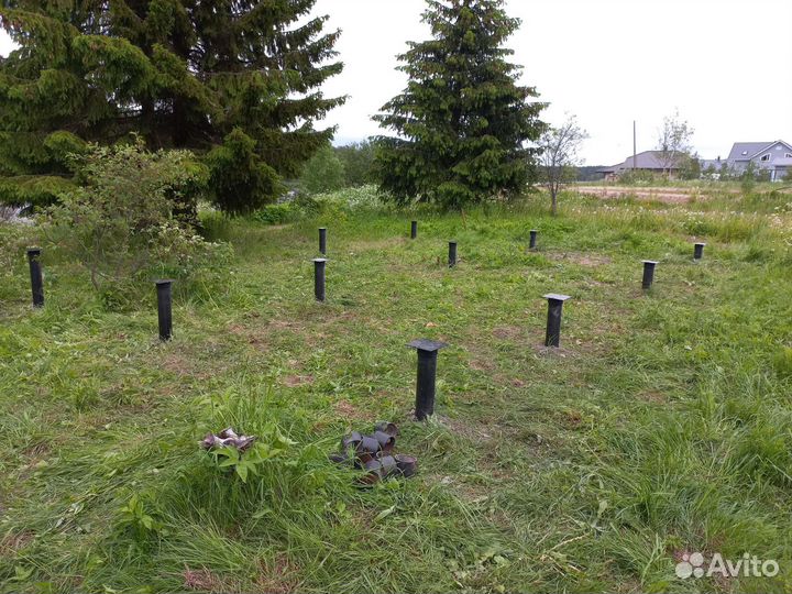 Фундаменты, шлагбаумы, фонари на винтовых сваях