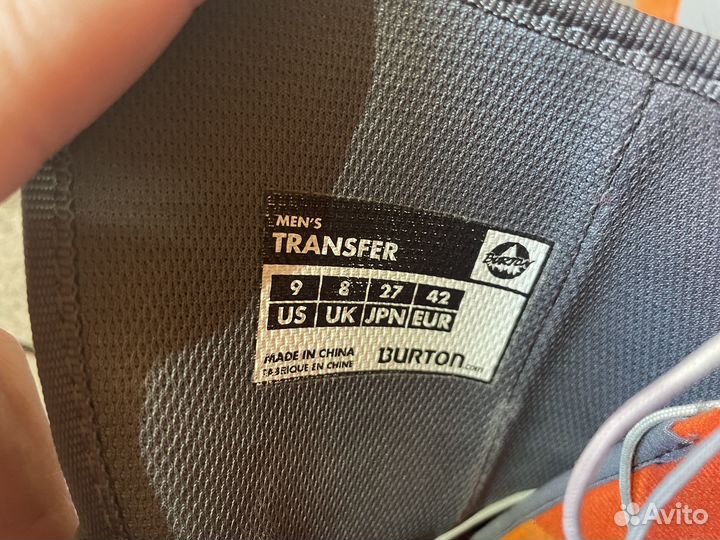 Ботинки Burton transfer 42 россия, 9 US