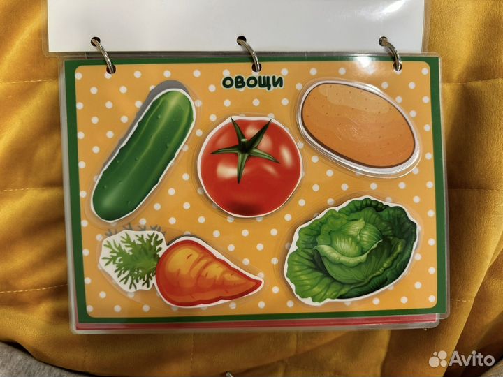 Развивающая книга на липучках