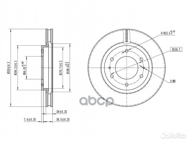 Диск тормозной перед mitsubishi pajero sport/L2