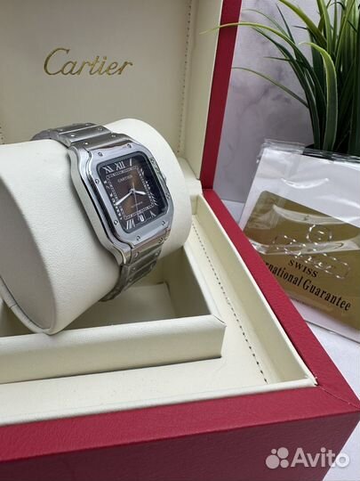 Наручные часы коричневые cartier