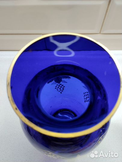 Ваза виноград лзхс. Конфетница Чехия. Кобальт