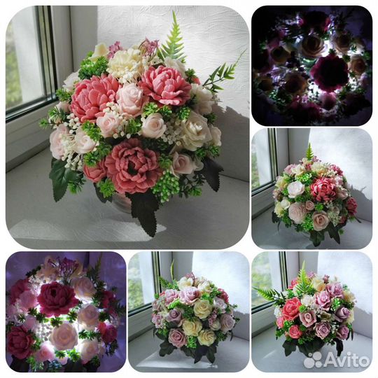 Букет-светильник из мыла