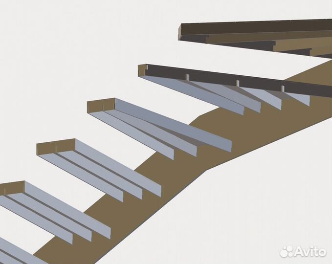 Лестница на 3D металлокаркасе