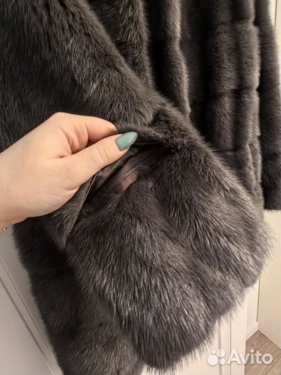 Шуба норковая с капюшоном