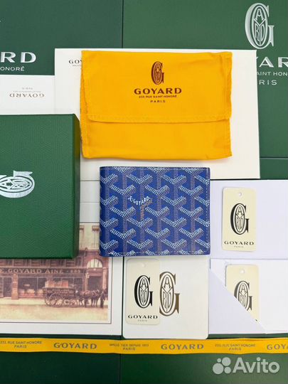 Кошелёк мужской Goyard канва кожа синий