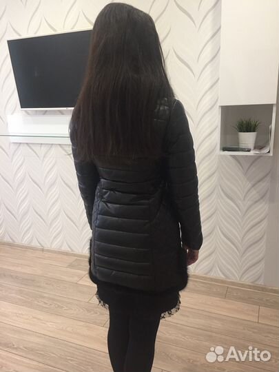 Кожаный пуховик