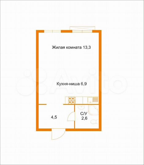 Квартира-студия, 27,3 м², 5/12 эт.