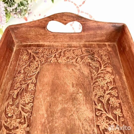 Поднос деревянный, винтаж, Германия