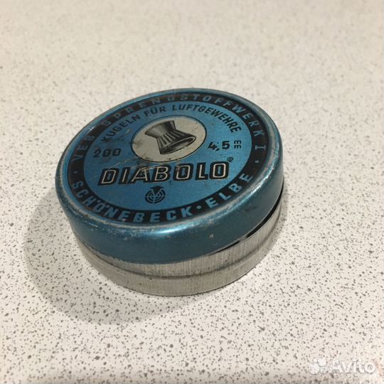Жестяная банка из-под пуль Diabolo Германия ГДР