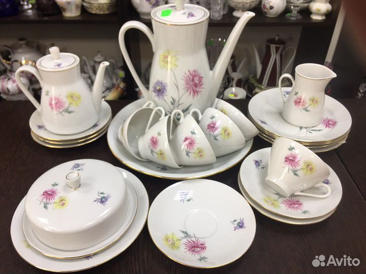 Винтаж: Чайно-кофейный сервиз ГДР ‘ Астры’