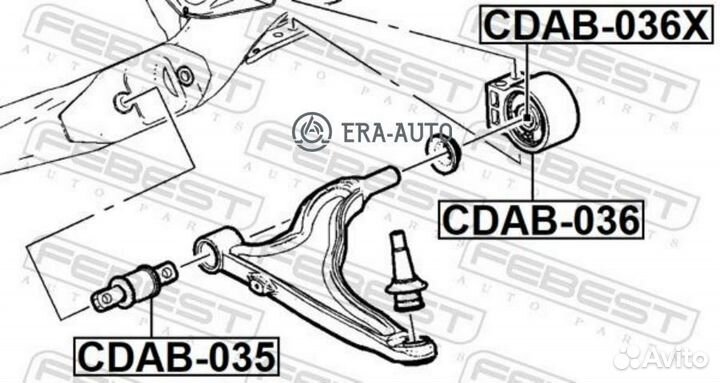 Febest cdab-036 Сайлентблок задний переднего нижне