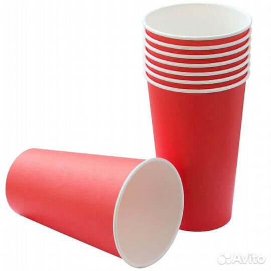 Стакан бумажный для горячих напитков RED 400 мл