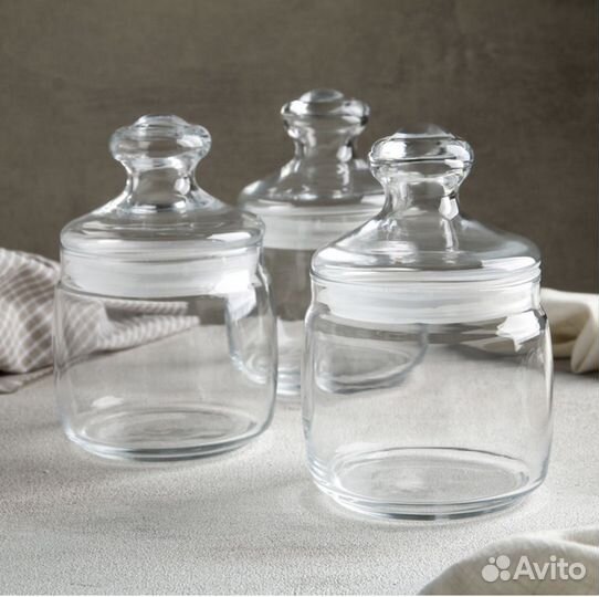 Банка стеклянная с крышкой 6 шт