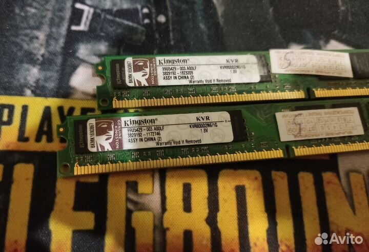 Оперативная память DDR2 2Gb (1+1) 800 Kingston