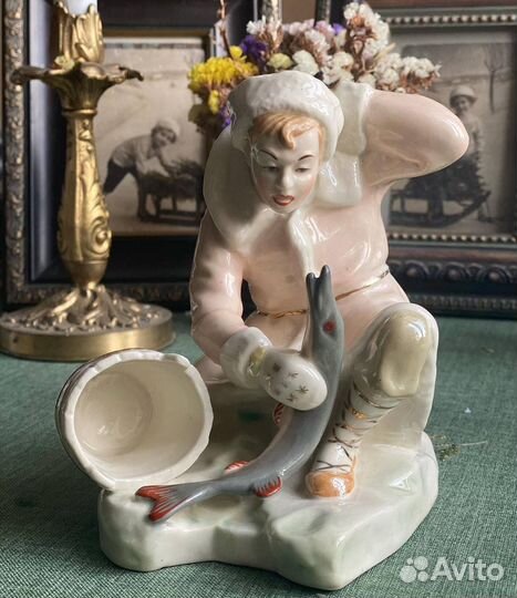 Статуэтка Емеля со щукой Минск 50-х отличная