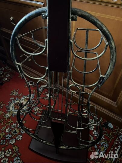 Напольный бар виолончель, дерево-металл 10 бут