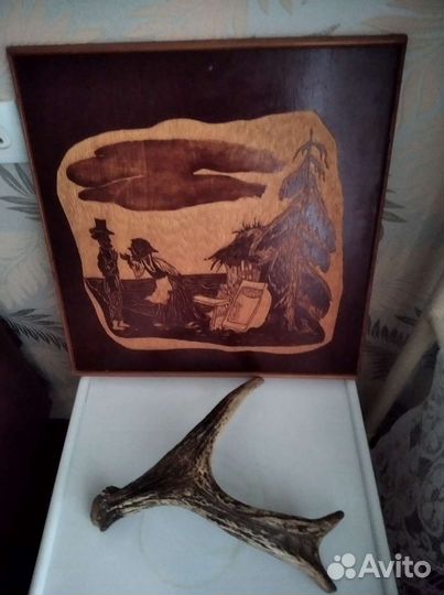 Продам картину ручной работы и рога оленя