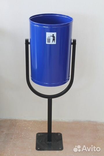 Урна уличная, круглая с козырьком, с пепельницей