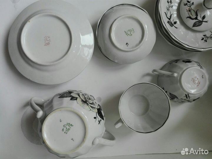 Чёрная роза, редкий кофейный сервиз Вербилки, СССР