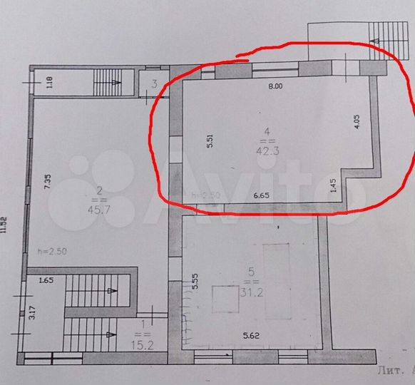 Помещение, 42 м²