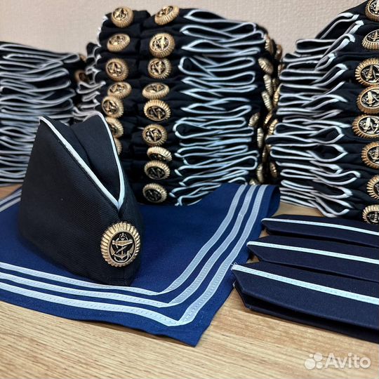 Пилотка вмф черная