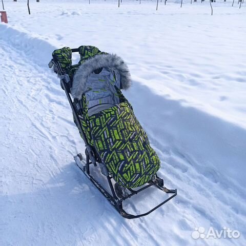Детские санки коляска с колесами