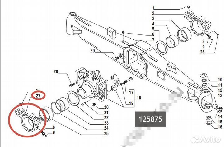 Суппорт (кронштейн) моста Carraro Case, New Hollan