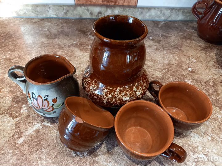 Чайный сервиз, чайные пары, чайник, сливочник,ваза