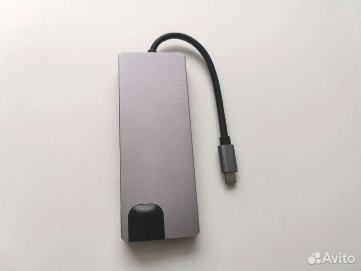 Док-станция USB-C хаб 8в1 4k hdmi USB 3.0 PD LAN