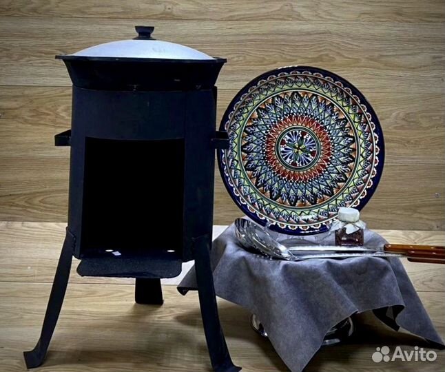 Казан чугунный + ляган+печь с шумовкой