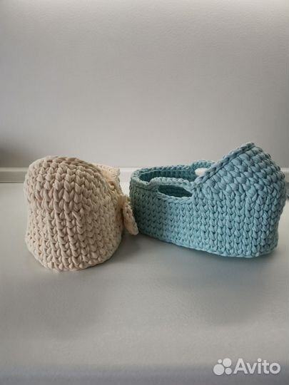 Люлька из трикотажной пряжи для куклы
